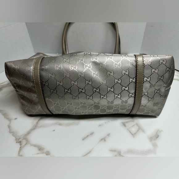 Authentic GUCCI GG implementation Tote Bag Silver w/COA - Picture 8 of 15